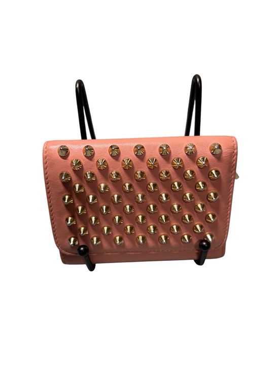 Christian Louboutin Handbags - Christian Louboutin Macaron Spiked Trifold Wallet Nude Pink Gold Studs